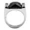 Men's Band Rings TK3016 Stainless Steel Ring with Synthetic in Jet