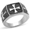 Men's Band Rings TK3045 Stainless Steel Ring with Epoxy in Jet