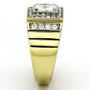 Men's Gold Band Rings TK755 Two-Tone Gold - Stainless Steel Ring with CZ