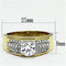 Men's Gold Band Rings TK759 Two-Tone Gold - Stainless Steel Ring with CZ