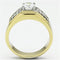 Men's Gold Band Rings TK759 Two-Tone Gold - Stainless Steel Ring with CZ