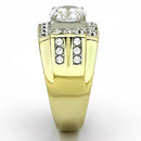 Silver Jewelry Rings Men's Gold Band Rings TK760 Two-Tone Gold - Stainless Steel Ring with CZ Alamode Fashion Jewelry Outlet