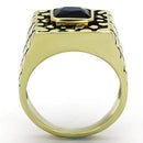 Silver Jewelry Rings Men's Gold Band Rings TK763 Gold - Stainless Steel Ring with Synthetic Alamode Fashion Jewelry Outlet