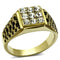 Men's Gold Band Rings TK765 Gold - Stainless Steel Ring with Crystal