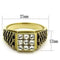 Men's Gold Band Rings TK765 Gold - Stainless Steel Ring with Crystal