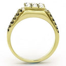 Men's Gold Band Rings TK765 Gold - Stainless Steel Ring with Crystal