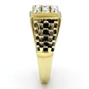 Men's Gold Band Rings TK765 Gold - Stainless Steel Ring with Crystal