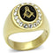 Men's Gold Band Rings TK766 Gold - Stainless Steel Ring with Crystal