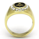 Silver Jewelry Rings Men's Gold Band Rings TK766 Gold - Stainless Steel Ring with Crystal Alamode Fashion Jewelry Outlet