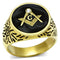 Men's Gold Band Rings TK768 Gold - Stainless Steel Ring with Crystal