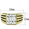 Men's Gold Band Rings TK769 Gold - Stainless Steel Ring with Crystal