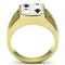 Men's Gold Band Rings TK769 Gold - Stainless Steel Ring with Crystal