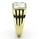 Men's Gold Band Rings TK769 Gold - Stainless Steel Ring with Crystal