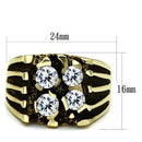 Men's Gold Band Rings TK772 Gold - Stainless Steel Ring with AAA Grade CZ