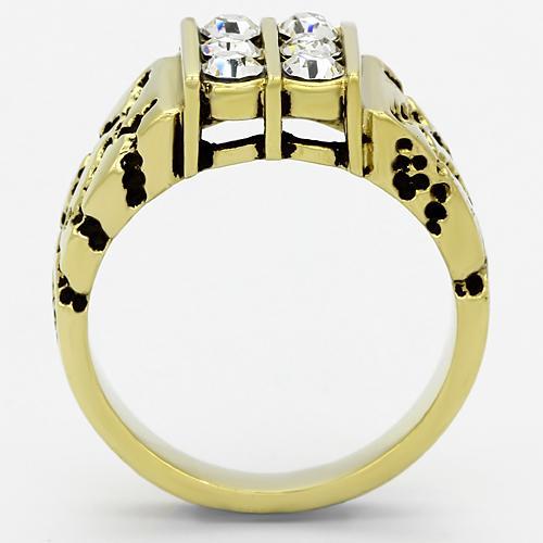 Men's Gold Band Rings TK774 Gold - Stainless Steel Ring with Crystal