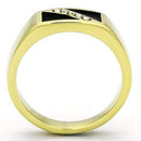 Men's Gold Band Rings TK775 Gold - Stainless Steel Ring with Crystal