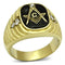 Men's Gold Band Rings TK776 Gold - Stainless Steel Ring with Crystal