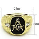 Silver Jewelry Rings Men's Gold Band Rings TK776 Gold - Stainless Steel Ring with Crystal Alamode Fashion Jewelry Outlet