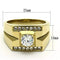 Men's Gold Band Rings TK777 Gold - Stainless Steel Ring with AAA Grade CZ