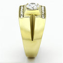 Men's Gold Band Rings TK777 Gold - Stainless Steel Ring with AAA Grade CZ