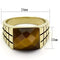 Men's Gold Band Rings TK779 Gold - Stainless Steel Ring with Semi-Precious