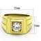 Men's Gold Band Rings TK791 Gold - Stainless Steel Ring with AAA Grade CZ