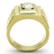 Men's Gold Band Rings TK791 Gold - Stainless Steel Ring with AAA Grade CZ