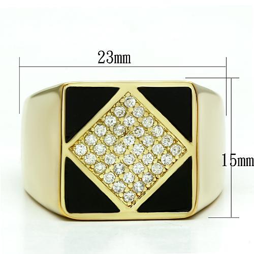 Men's Pinky Rings LO2608 Gold Brass Ring with AAA Grade CZ