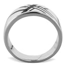 Men's Pinky Rings TK1800 Stainless Steel Ring with Epoxy in Jet