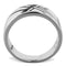 Men's Pinky Rings TK1800 Stainless Steel Ring with Epoxy in Jet