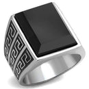 Men's Rings TK3076 Stainless Steel Ring with Synthetic in Jet