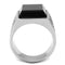 Men's Rings TK3076 Stainless Steel Ring with Synthetic in Jet