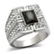 Men's Rings TK320 Stainless Steel Ring with Synthetic in Jet