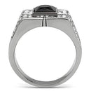 Men's Rings TK320 Stainless Steel Ring with Synthetic in Jet