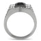 Men's Rings TK320 Stainless Steel Ring with Synthetic in Jet