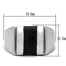 Men's Rings TK326 Stainless Steel Ring with Epoxy in Jet