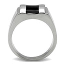 Men's Rings TK326 Stainless Steel Ring with Epoxy in Jet