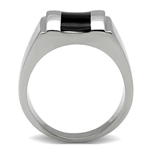 Men's Rings TK326 Stainless Steel Ring with Epoxy in Jet