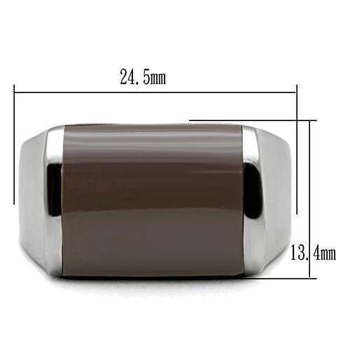 Men's Rings TK327 Stainless Steel Ring with Epoxy in Brown