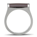 Silver Jewelry Rings Men's Rings TK327 Stainless Steel Ring with Epoxy in Brown Alamode Fashion Jewelry Outlet