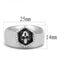 Silver Jewelry Rings Men's Rings TK3277 Stainless Steel Ring with Epoxy in Jet Alamode Fashion Jewelry Outlet