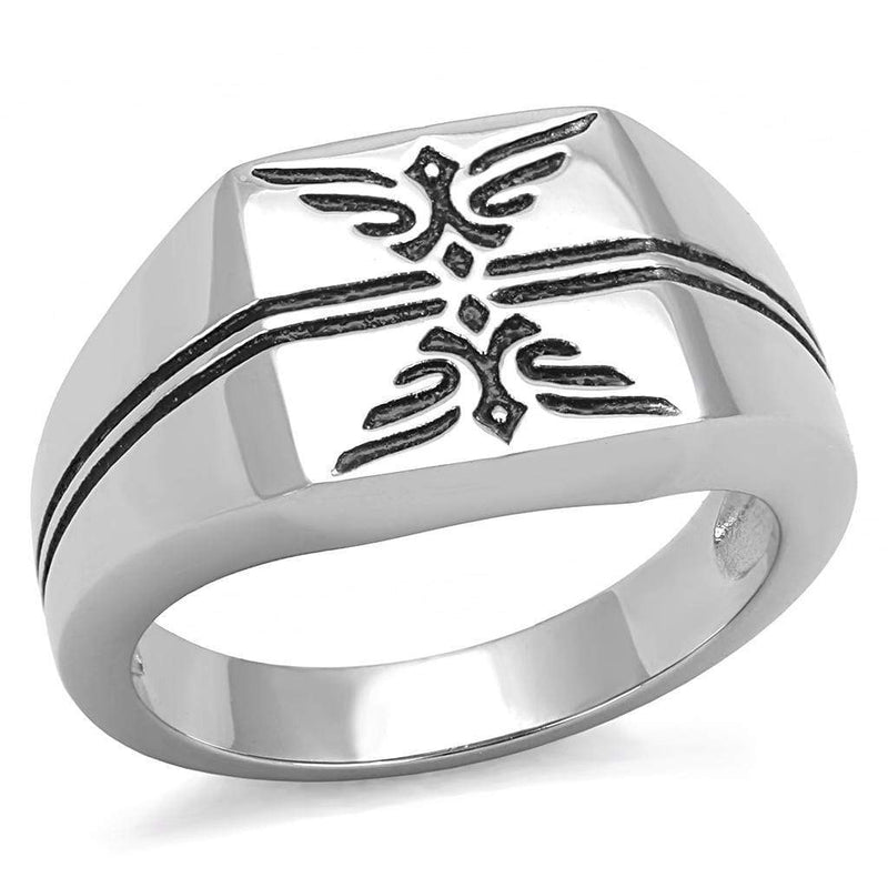 Men's Rings TK3279 Stainless Steel Ring with Epoxy in Jet
