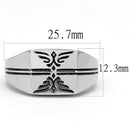 Men's Rings TK3279 Stainless Steel Ring with Epoxy in Jet