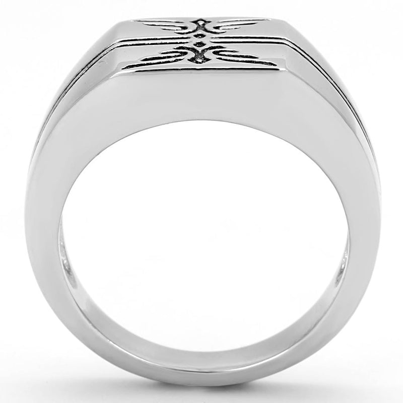 Men's Rings TK3279 Stainless Steel Ring with Epoxy in Jet