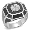 Men's Rings TK3282 Stainless Steel Ring with Epoxy in Jet