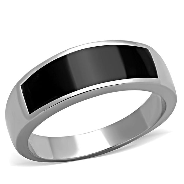 Silver Jewelry Rings Men's Stainless Steel Rings TK2062 Stainless Steel Ring with Epoxy Alamode Fashion Jewelry Outlet