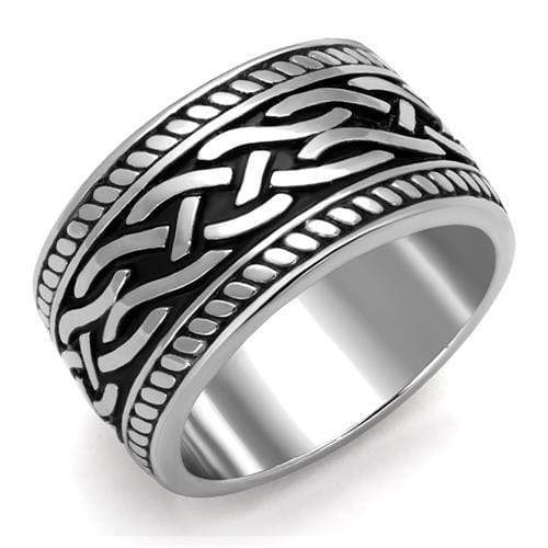 Silver Jewelry Rings Men's Stainless Steel Rings TK2239 Stainless Steel Ring with Epoxy Alamode Fashion Jewelry Outlet