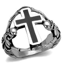 Silver Jewelry Rings Men's Stainless Steel Rings TK2313 Stainless Steel Ring with Epoxy Alamode Fashion Jewelry Outlet