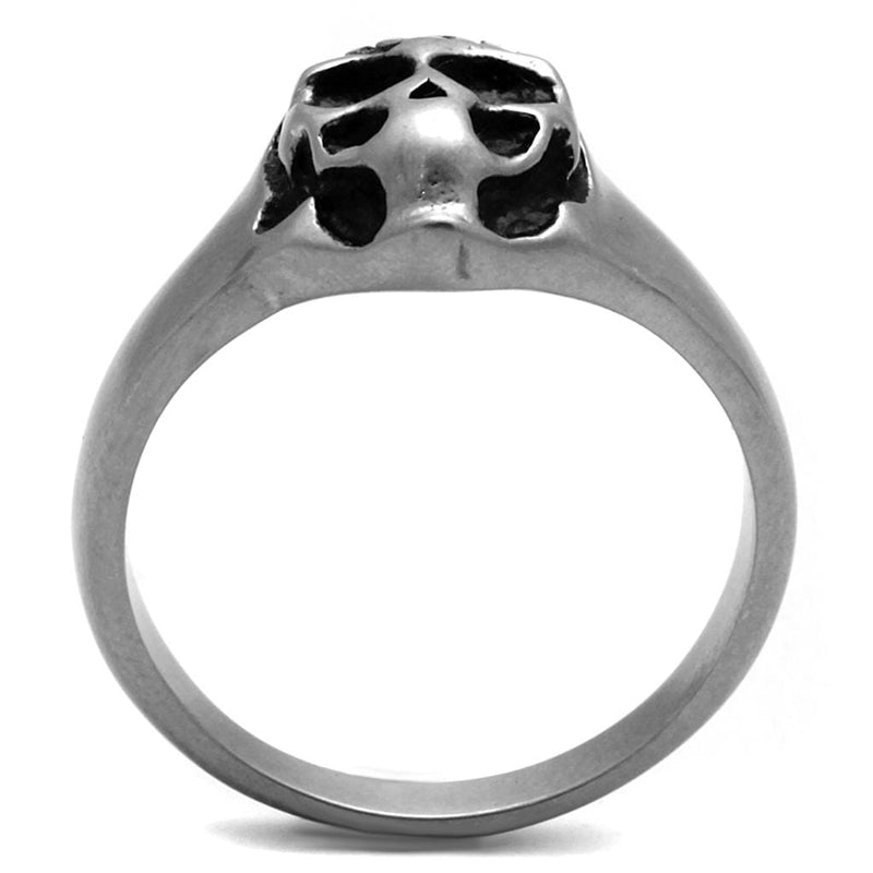 Men Sterling Silver Rings TK2417 Antique Silver Stainless Steel Ring with Epoxy