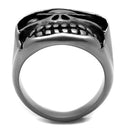 Men Sterling Silver Rings TK2418 Antique Silver Stainless Steel Ring with Epoxy